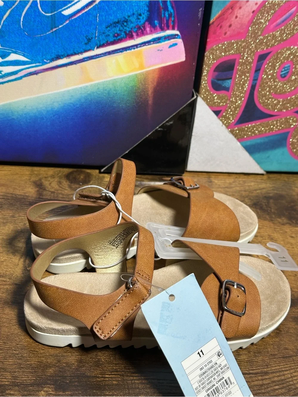 Toddler Sharon Molded Footbed Sandals - Cat & Jack™ Cognac size 11